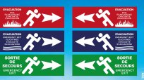 Panneaux flèches d'evacuation camping